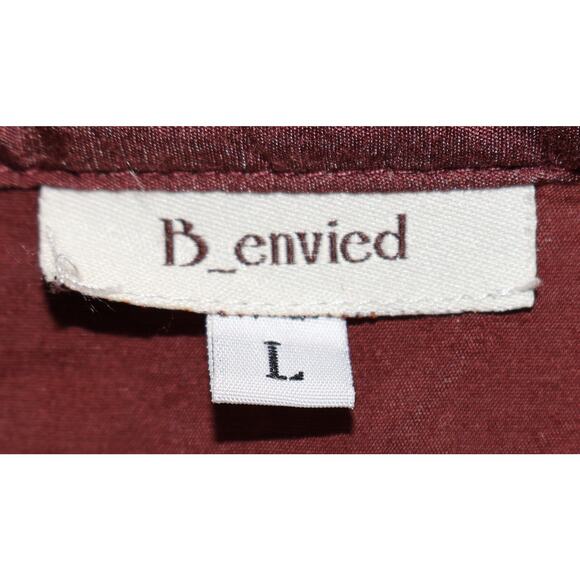 B_envied Maroon Button-Up Ruffled Short Dress Large - Picture 3 of 3